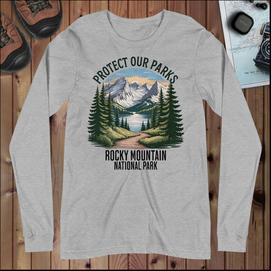 Rocky Mountain Protect Our Parks Long Sleeve T-Shirt Long-sleeve Park Service Apparel Athletic Heather XS