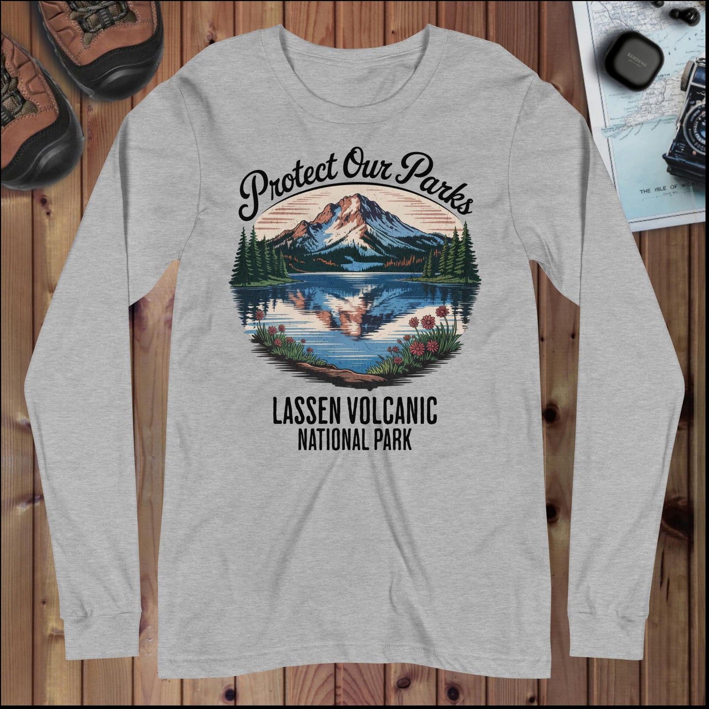 Protect Our Parks Lassen Long Sleeve T-shirt Long-sleeve Park Service Apparel Athletic Heather XS