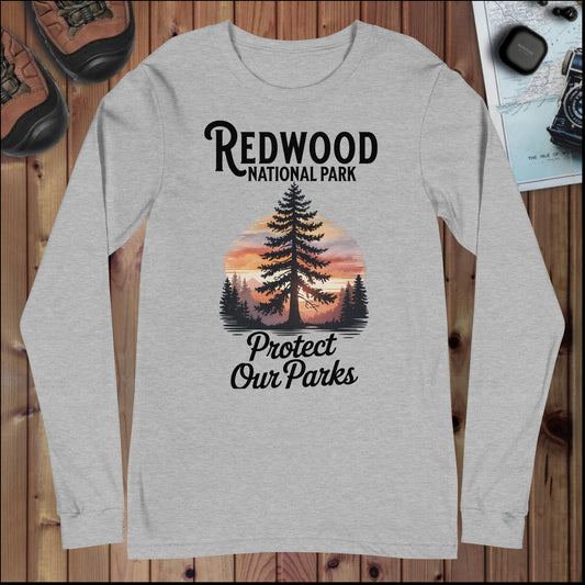 Protect Our Parks Redwood Long Sleeve T-shirt Park Service Apparel Athletic Heather XS