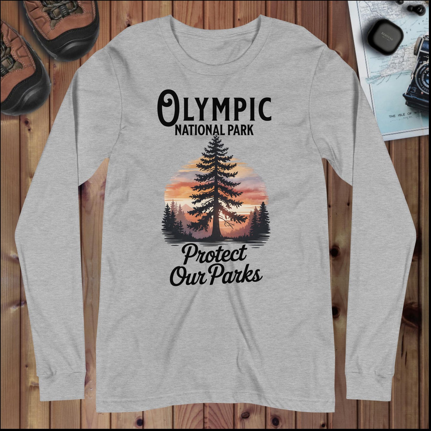 Protect Our Parks Olympic Long Sleeve T-shirt Long-sleeve Park Service Apparel Athletic Heather XS