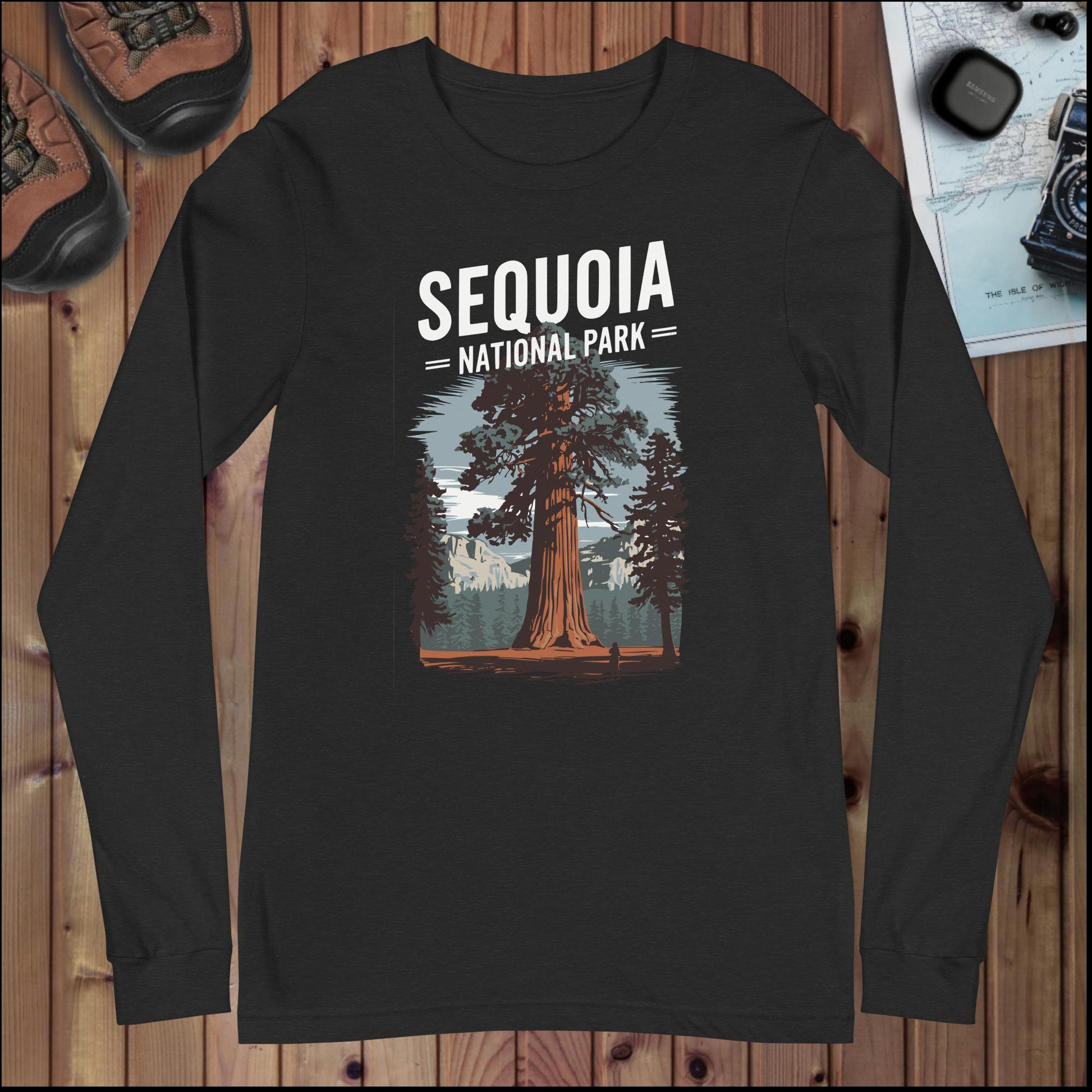 Sequoia National Park Long Sleeve Tee Long-sleeve Park Service Apparel Black Heather XS