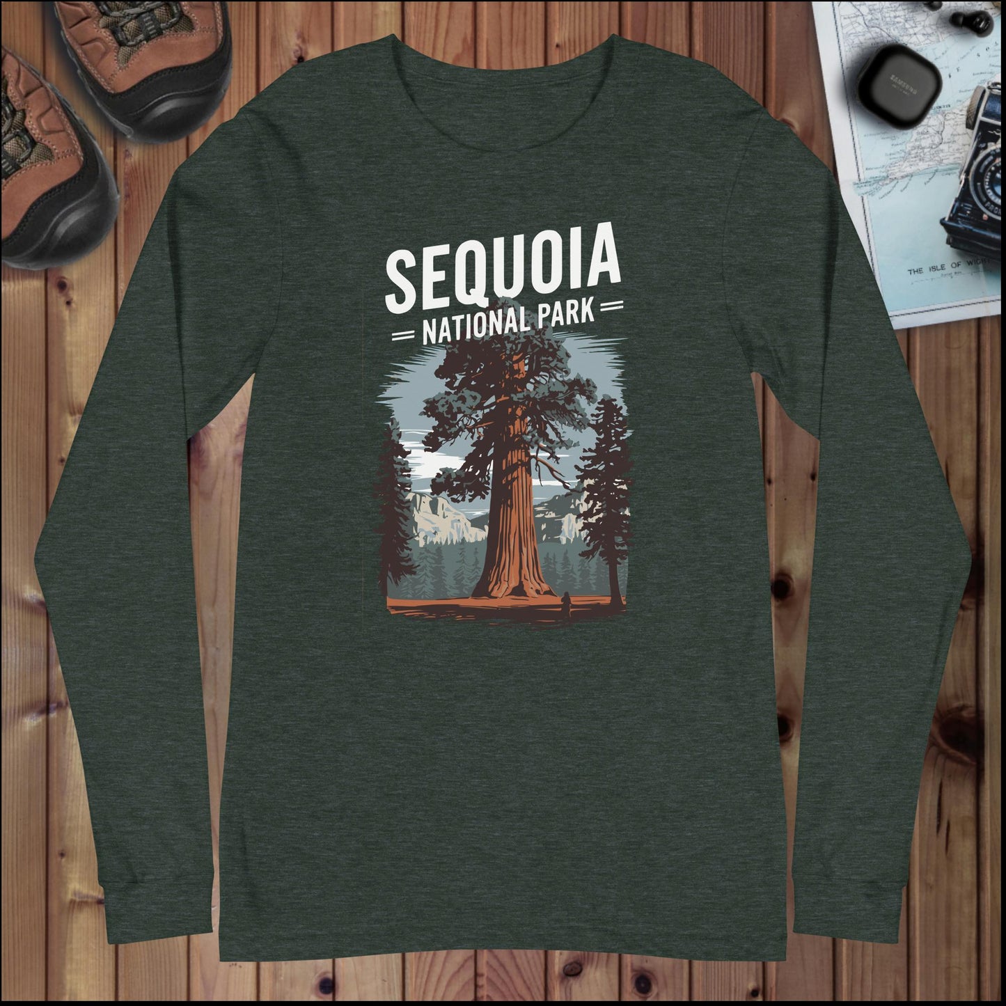 Sequoia National Park Long Sleeve Tee Long-sleeve Park Service Apparel Heather Forest XS