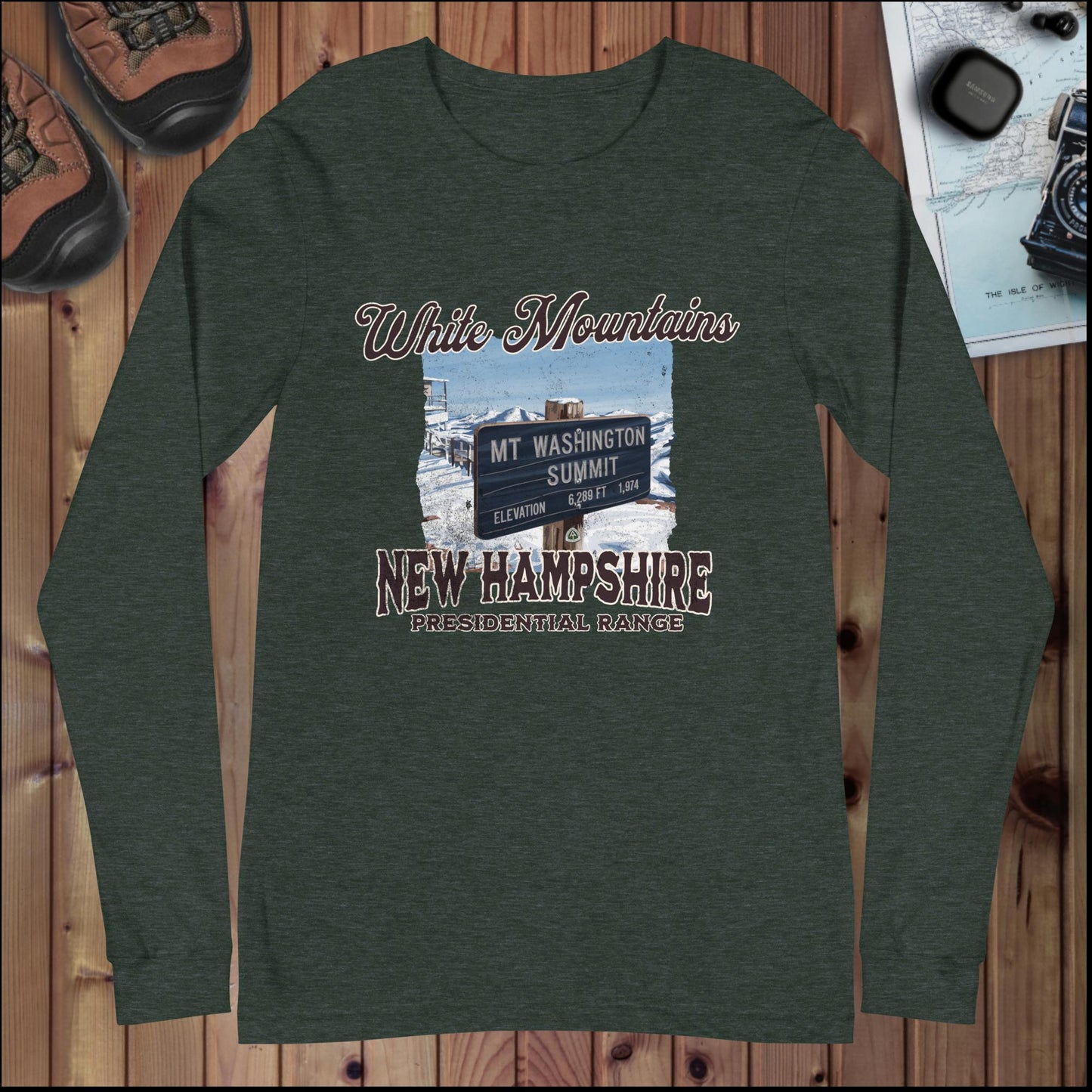 Mount Washington Long Sleeve Tee Long-sleeve Park Service Apparel Heather Forest XS