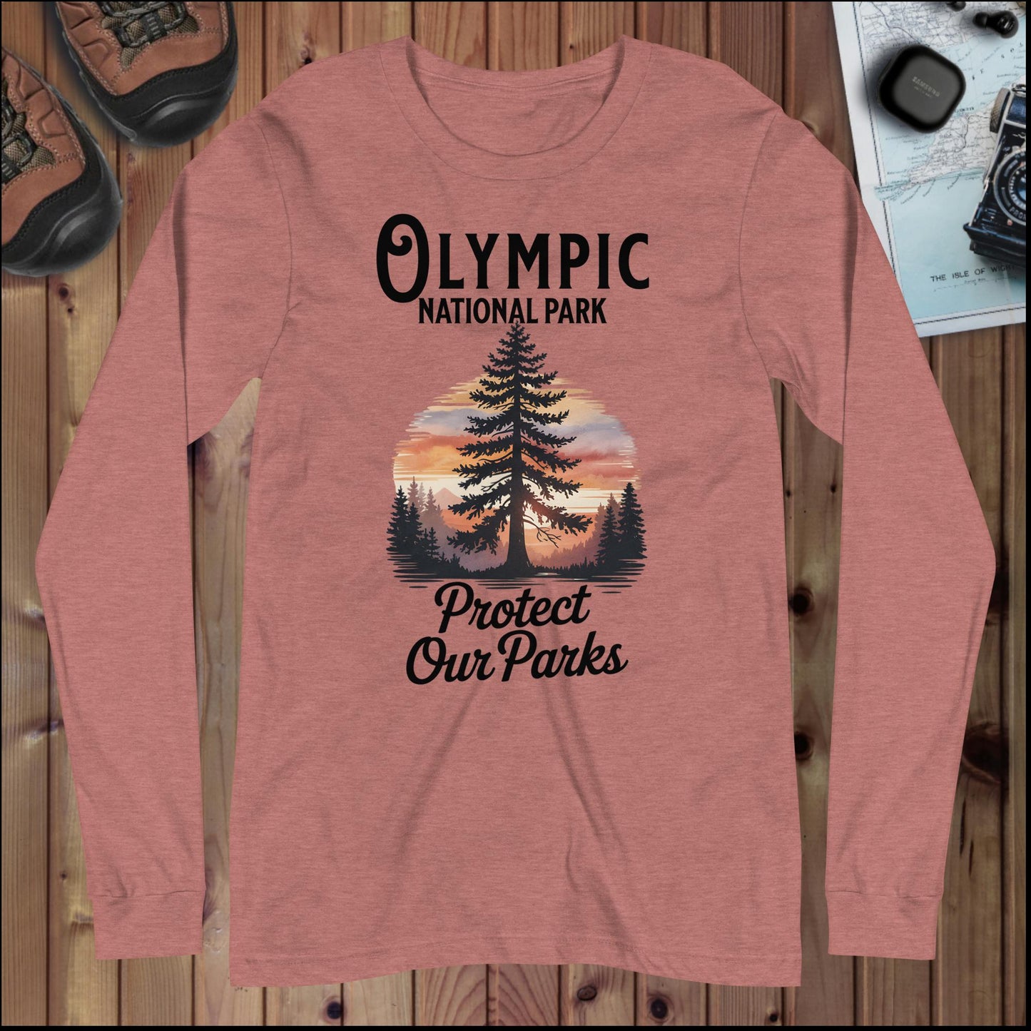 Protect Our Parks Olympic Long Sleeve T-shirt Long-sleeve Park Service Apparel Heather Mauve XS