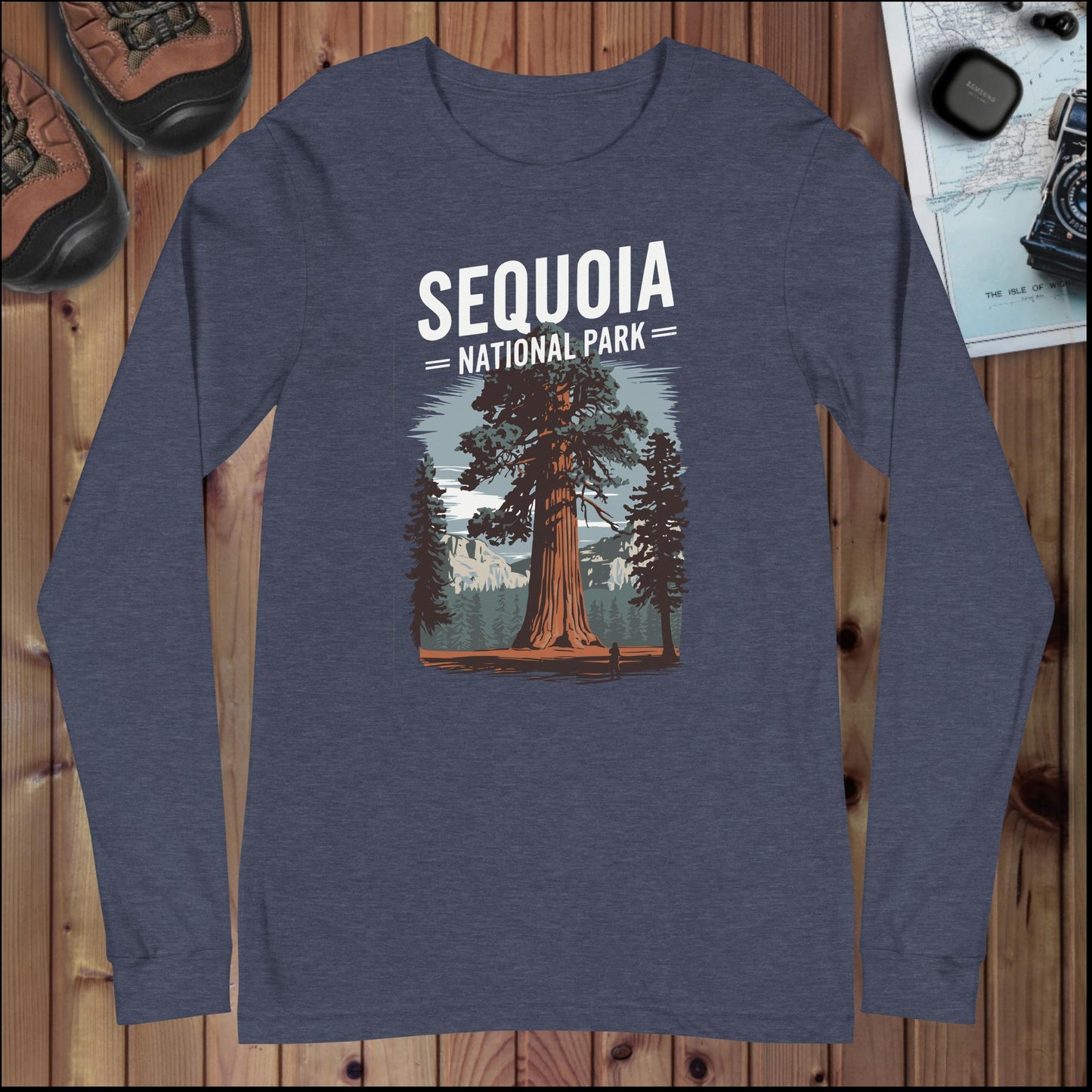 Sequoia National Park Long Sleeve Tee Long-sleeve Park Service Apparel Heather Navy XS