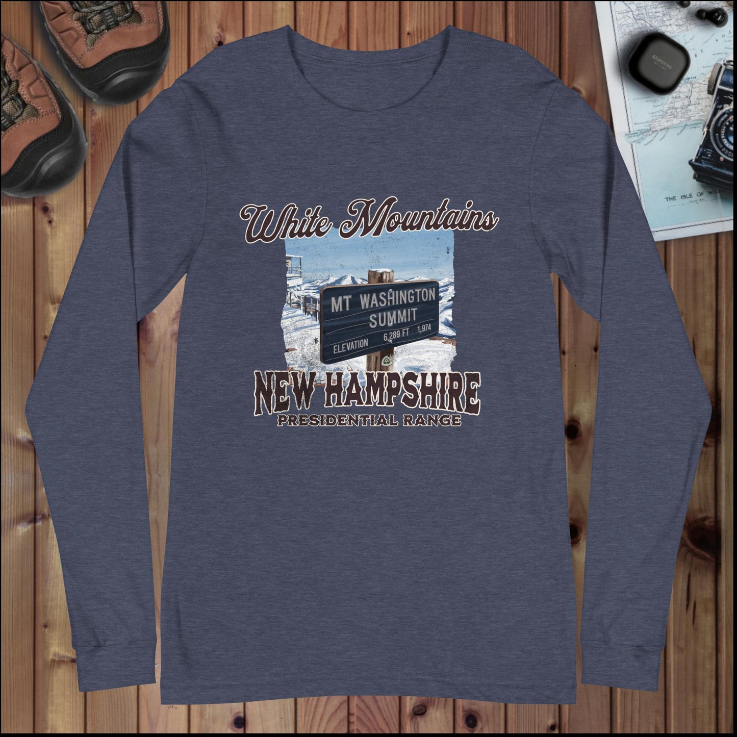 Mount Washington Long Sleeve Tee Long-sleeve Park Service Apparel Heather Navy XS