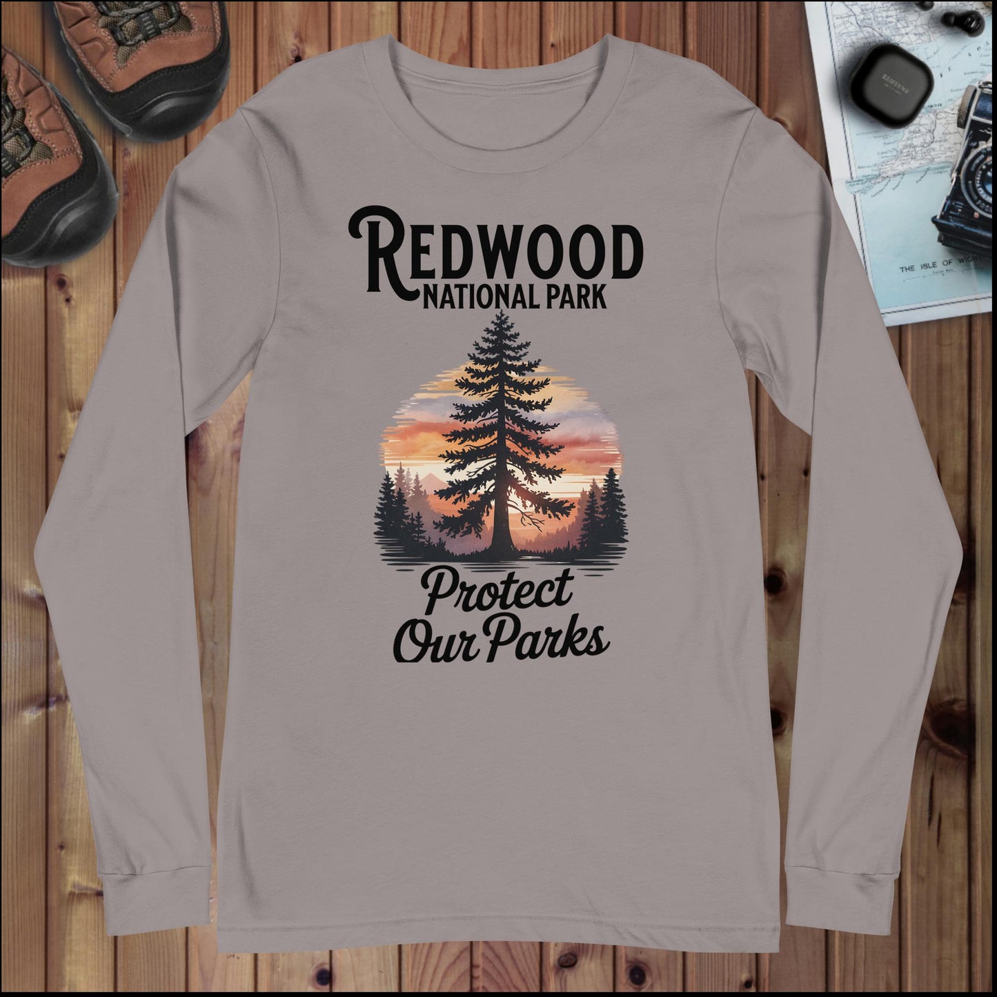 Protect Our Parks Redwood Long Sleeve T-shirt Park Service Apparel Storm XS