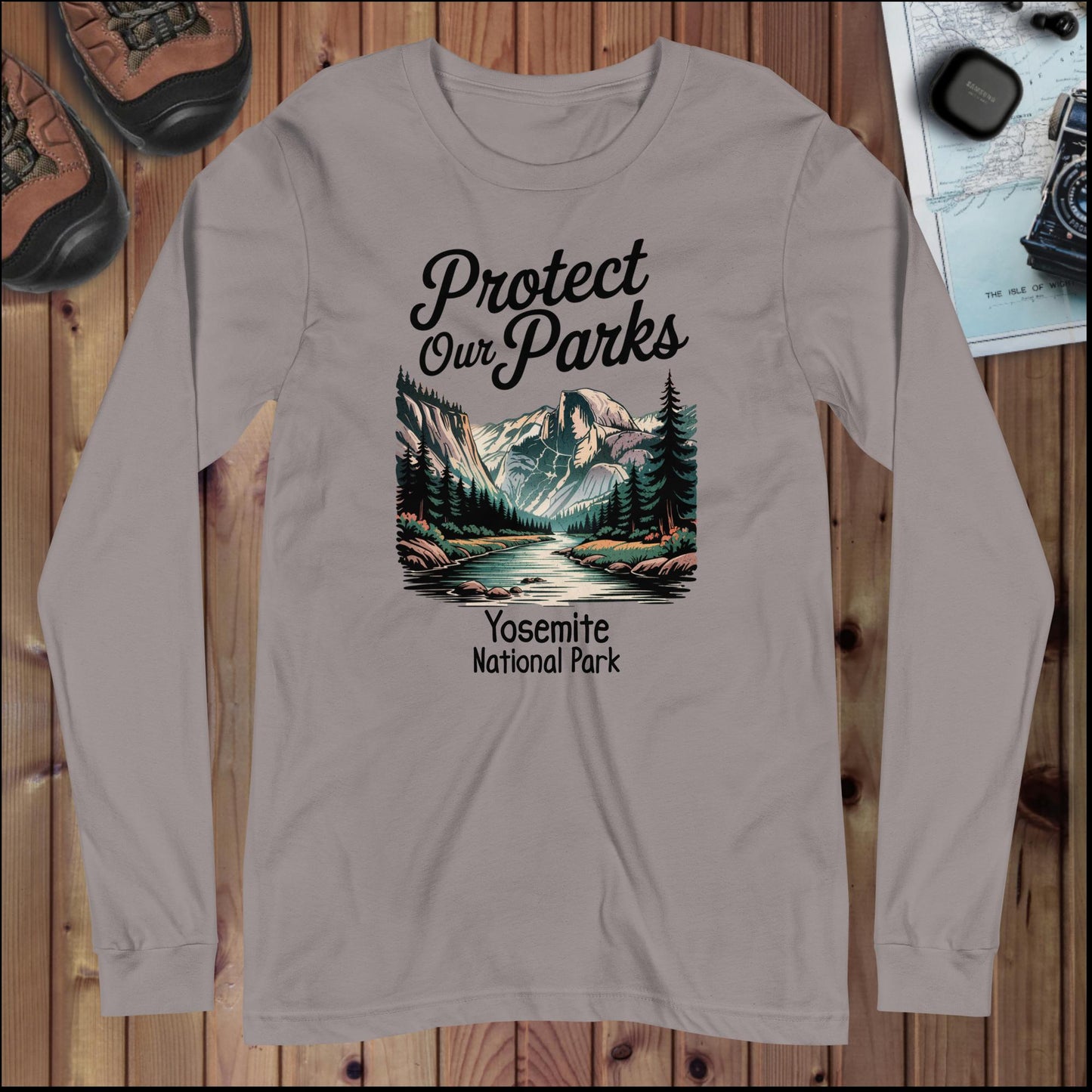 Protect Our Parks Yosemite Valley Long Sleeve T-shirt Long-sleeve Park Service Apparel Storm XS