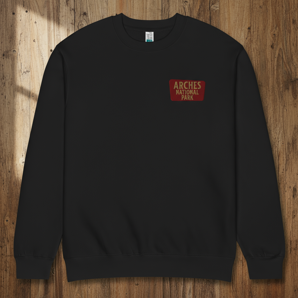 Arches National Park Crewneck Sweatshirt Park Service Apparel Black S