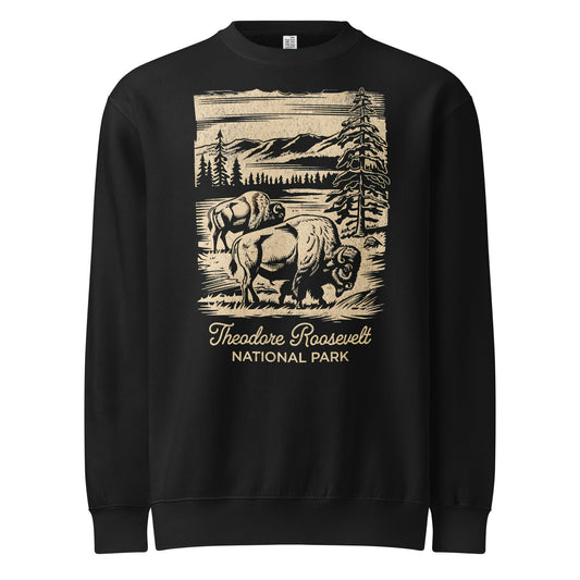 Theodore Roosevelt Bison Crewneck Sweatshirt Park Service Apparel