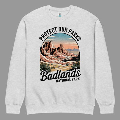 Protect Our Parks Badlands Crewneck Sweatshirt Park Service Apparel Heather Grey S