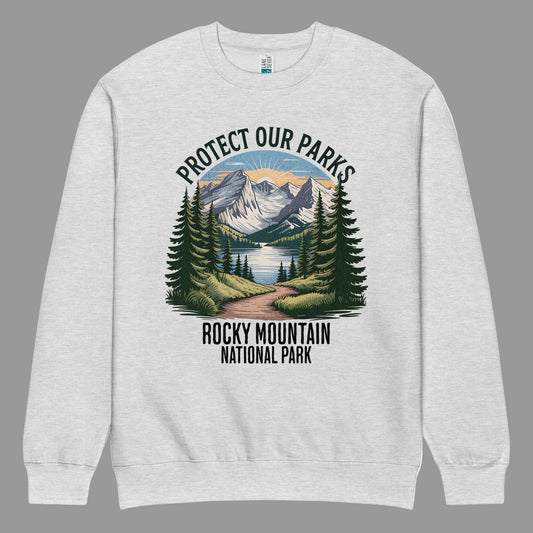 Protect Our Parks Rocky Mountains Crewneck Sweatshirt Sweatshirt Park Service Apparel Heather Grey S