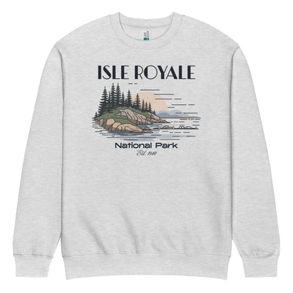Isle Royale Crewneck Sweatshirt Sweater Park Service Apparel Heather Grey S