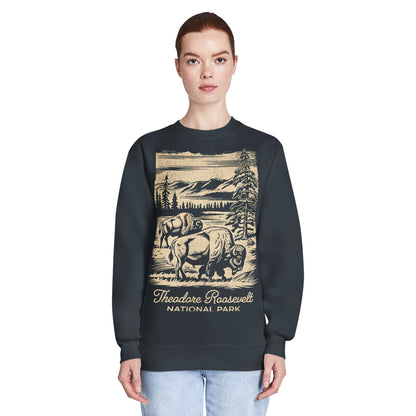 Theodore Roosevelt Bison Crewneck Sweatshirt Park Service Apparel