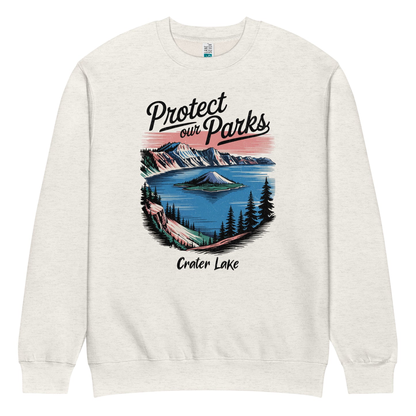 Protect Our Parks Crater Lake Crewneck Sweatshirt Park Service Apparel Oatmeal Heather S