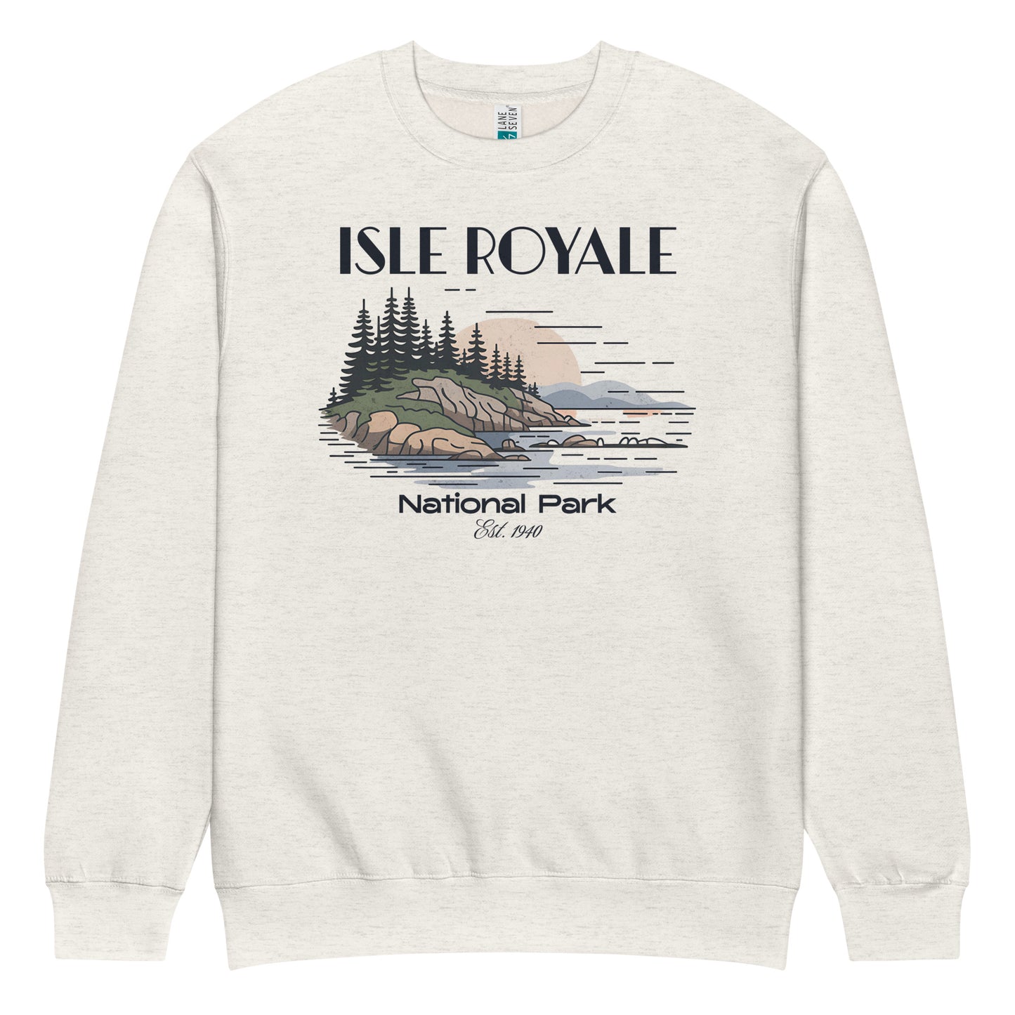 Isle Royale Crewneck Sweatshirt Sweater Park Service Apparel Oatmeal Heather S