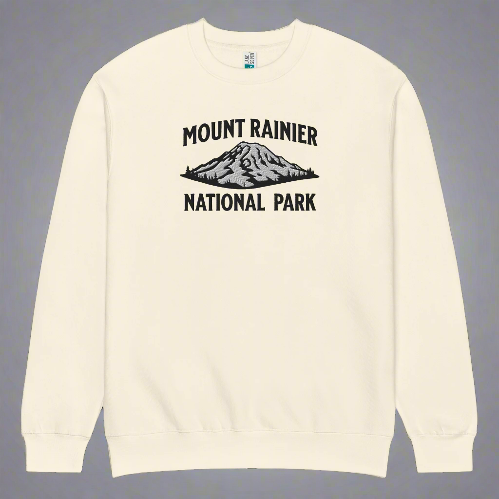 Mount Rainier Emroidered Mountain Crewneck Sweatshirt Sweatshirt Park Service Apparel