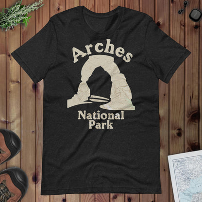 Arches Topo T-shirt T-Shirt Park Service Apparel Black Heather XS