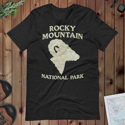 Rocky Mountain Topo T-shirt T-Shirt Park Service Apparel Black Heather XS