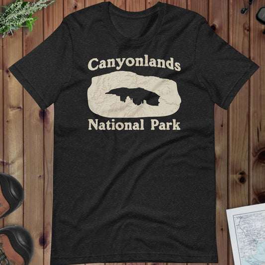 Canyonlands Mesa Arch Topo Tee T-Shirt Park Service Apparel Black Heather XS