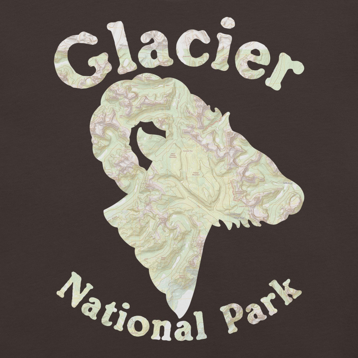 Glacier Topo Horned Sheep T-shirt T-Shirt Park Service Apparel