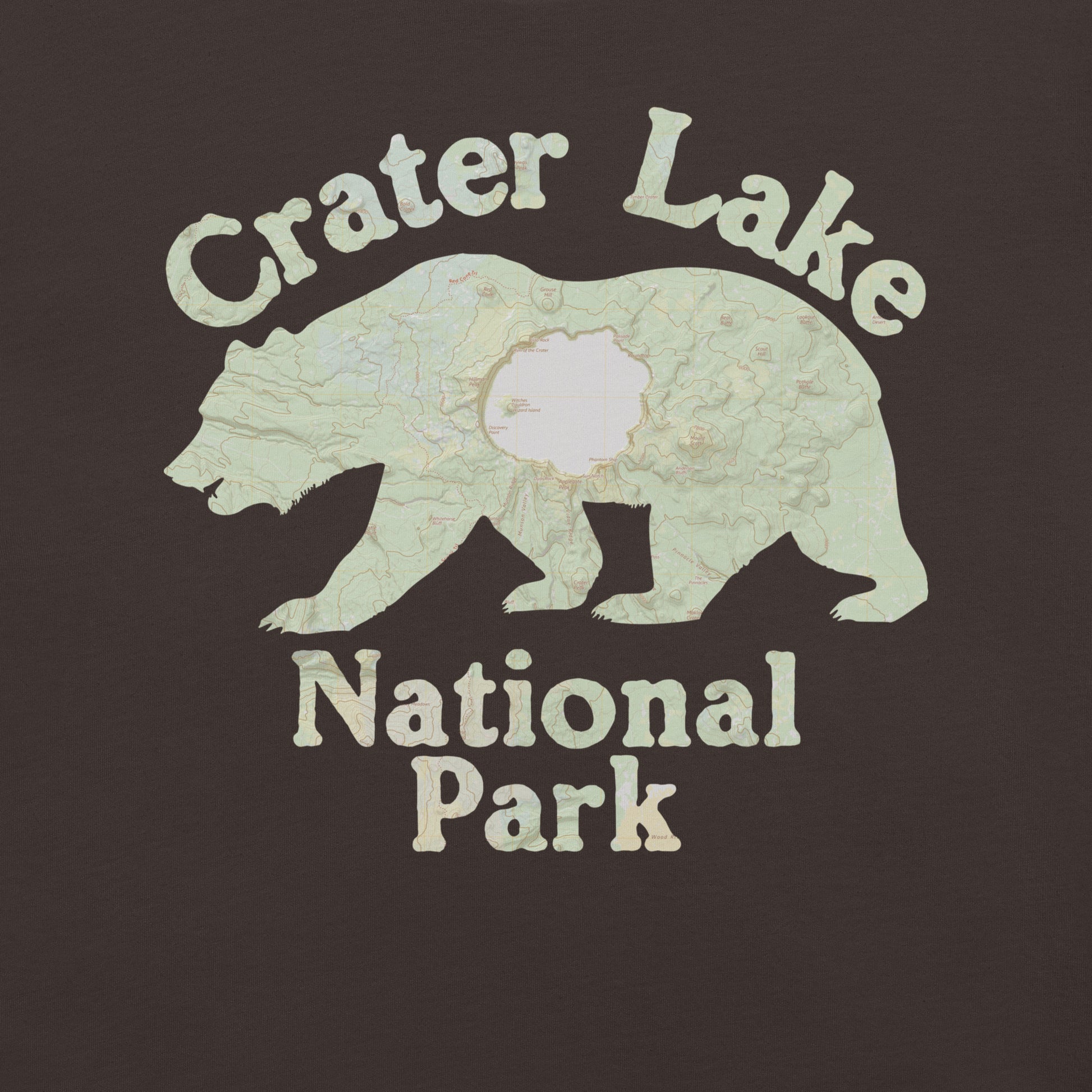 Crater Lake Bear Topo T-shirt T-Shirt Park Service Apparel