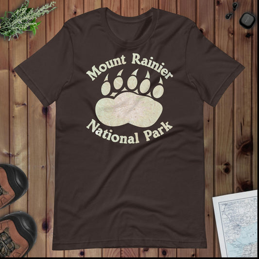Rainier Bear Paw Topo T-shirt T-Shirt Park Service Apparel Brown S