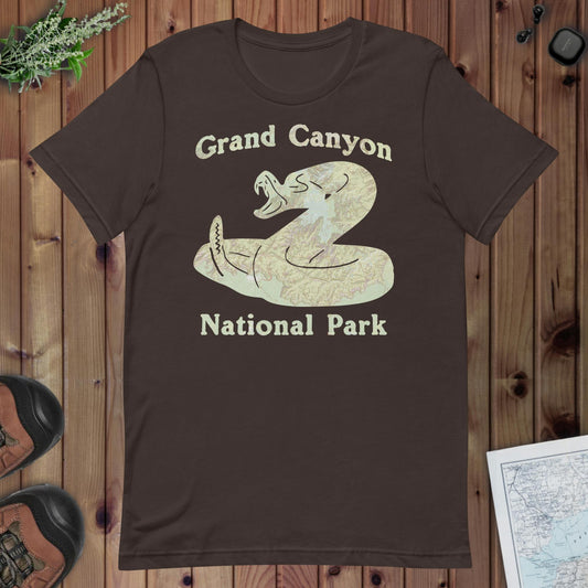 Grand Canyon Rattlesnake Topo T-shirt T-Shirt Park Service Apparel Brown S