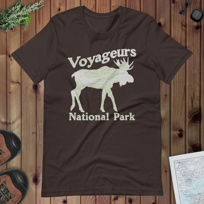 Voyageurs Moose Topo T-shirt T-Shirt Park Service Apparel Brown S