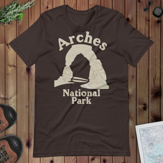 Arches Topo T-shirt T-Shirt Park Service Apparel Brown S