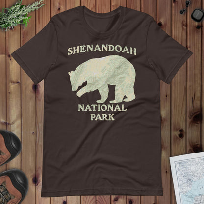 Shenandoah Bear Topo T-shirt T-Shirt Park Service Apparel Brown S