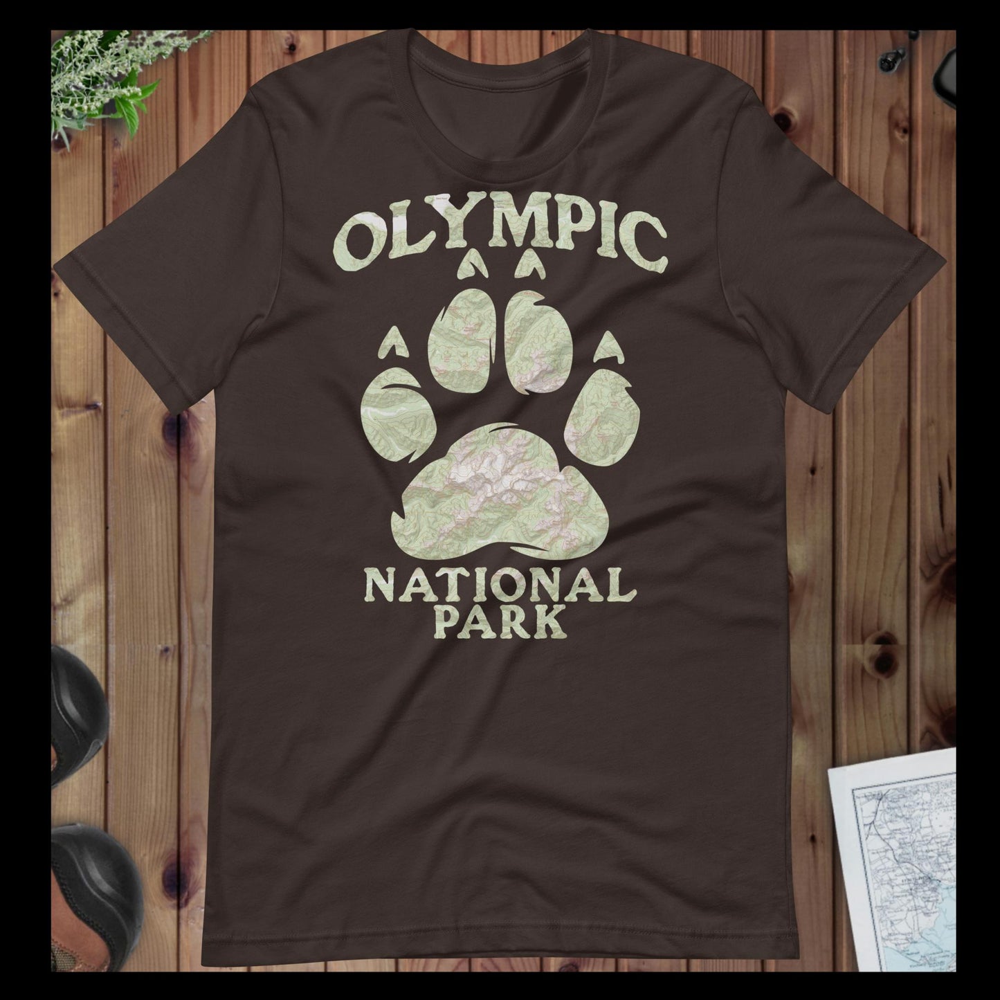 Olympic Bear Paw Topo T-shirt T-Shirt Park Service Apparel Brown S