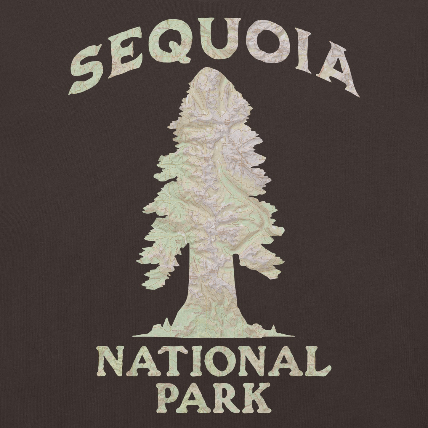 Sequoia Big Tree Topo T-shirt T-Shirt Park Service Apparel