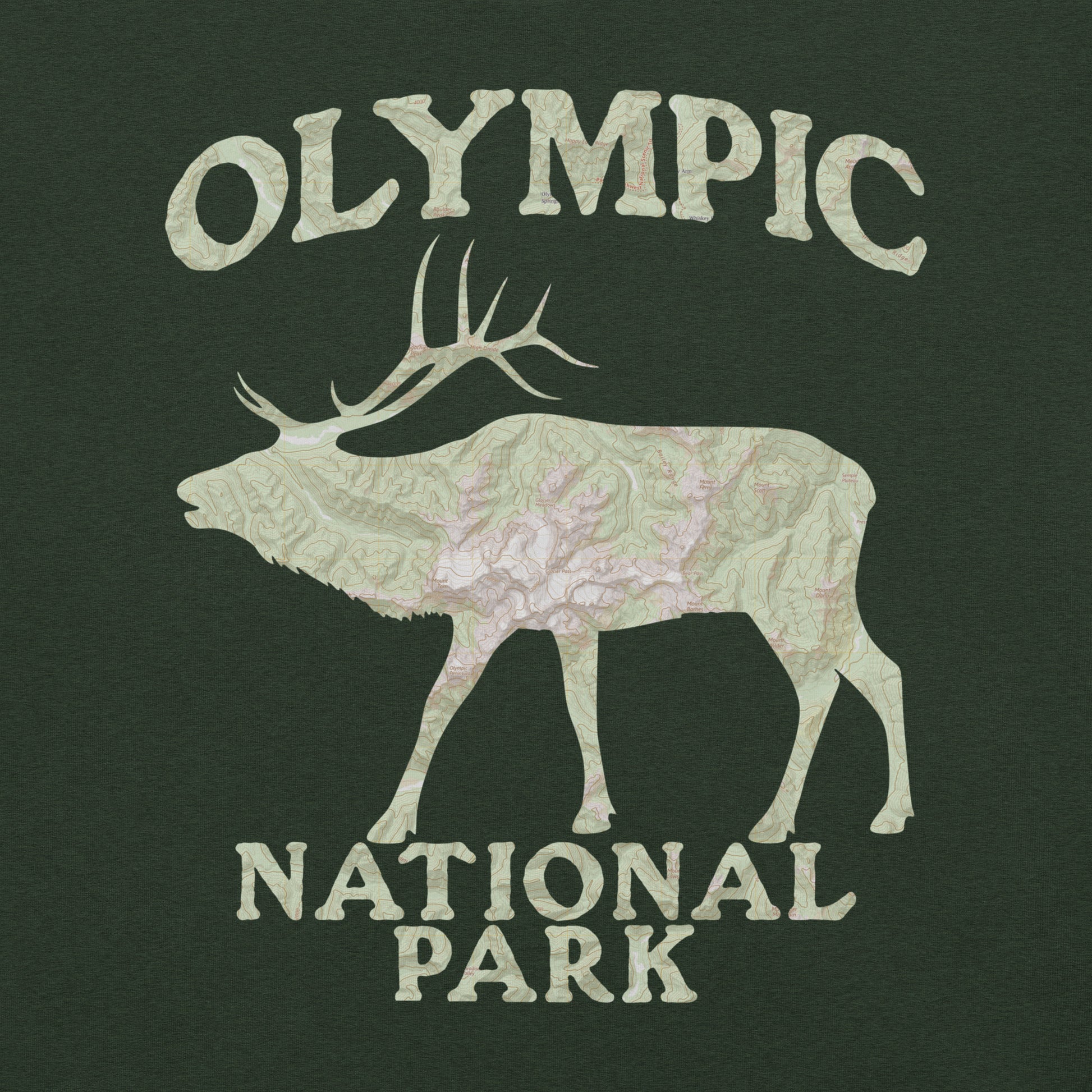 Olympic Elk Topo T-shirt Park Service Apparel