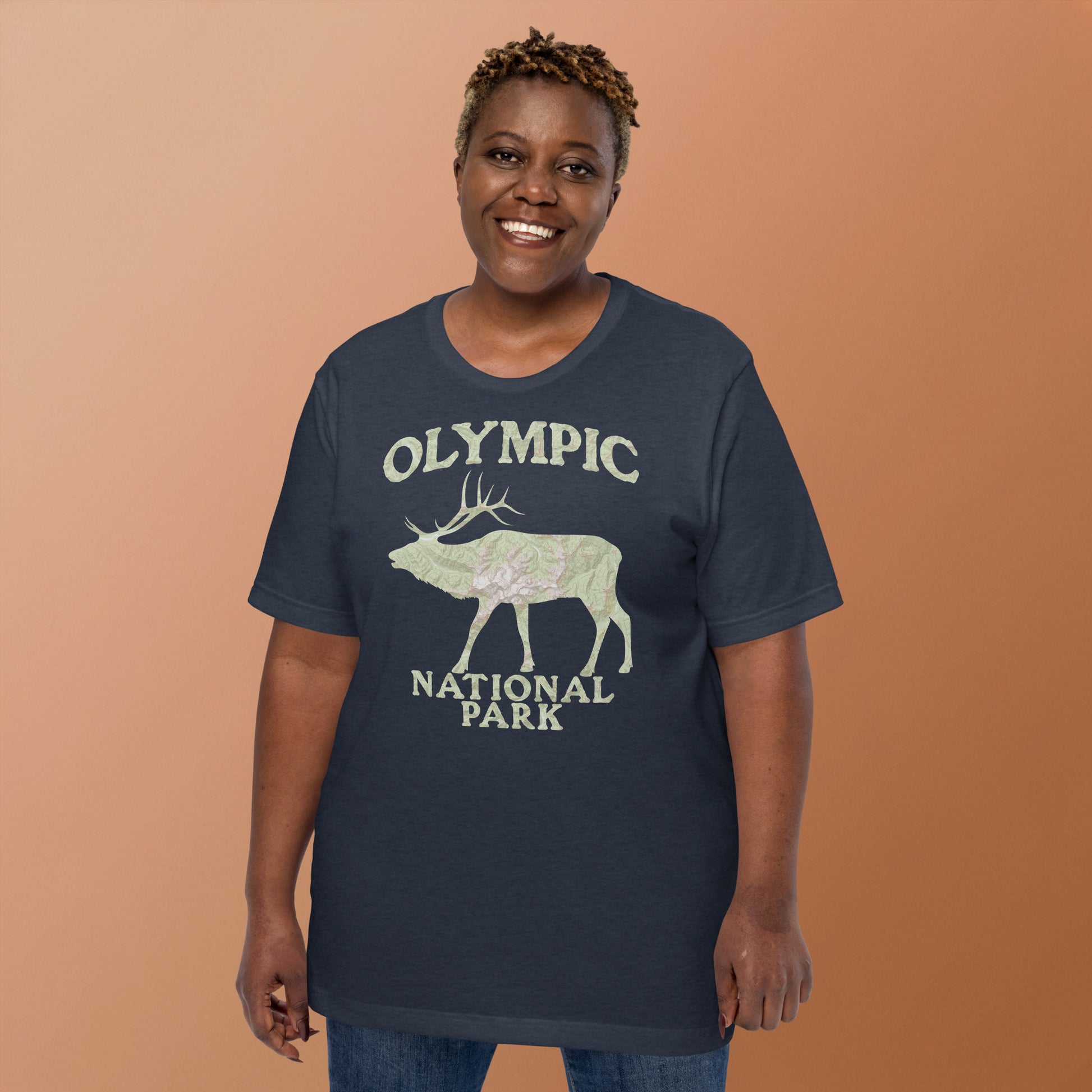 Olympic Elk Topo T-shirt Park Service Apparel