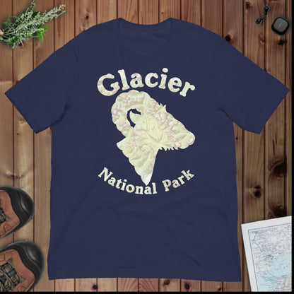 Glacier Topo Horned Sheep T-shirt T-Shirt Park Service Apparel Navy XS
