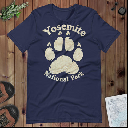 Yosemite Bear Paw Topo T-shirt T-Shirt Park Service Apparel Navy XS