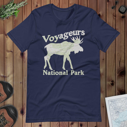 Voyageurs Moose Topo T-shirt T-Shirt Park Service Apparel Navy XS