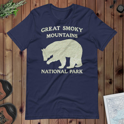 Great Smoky Mountains Bear Topo T-shirt T-Shirt Park Service Apparel Navy XS