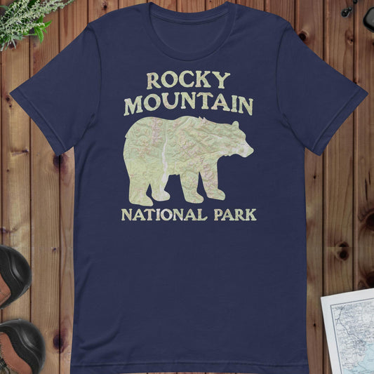 Rocky Mountain Bear Topo T-shirt T-Shirt Park Service Apparel Navy XS