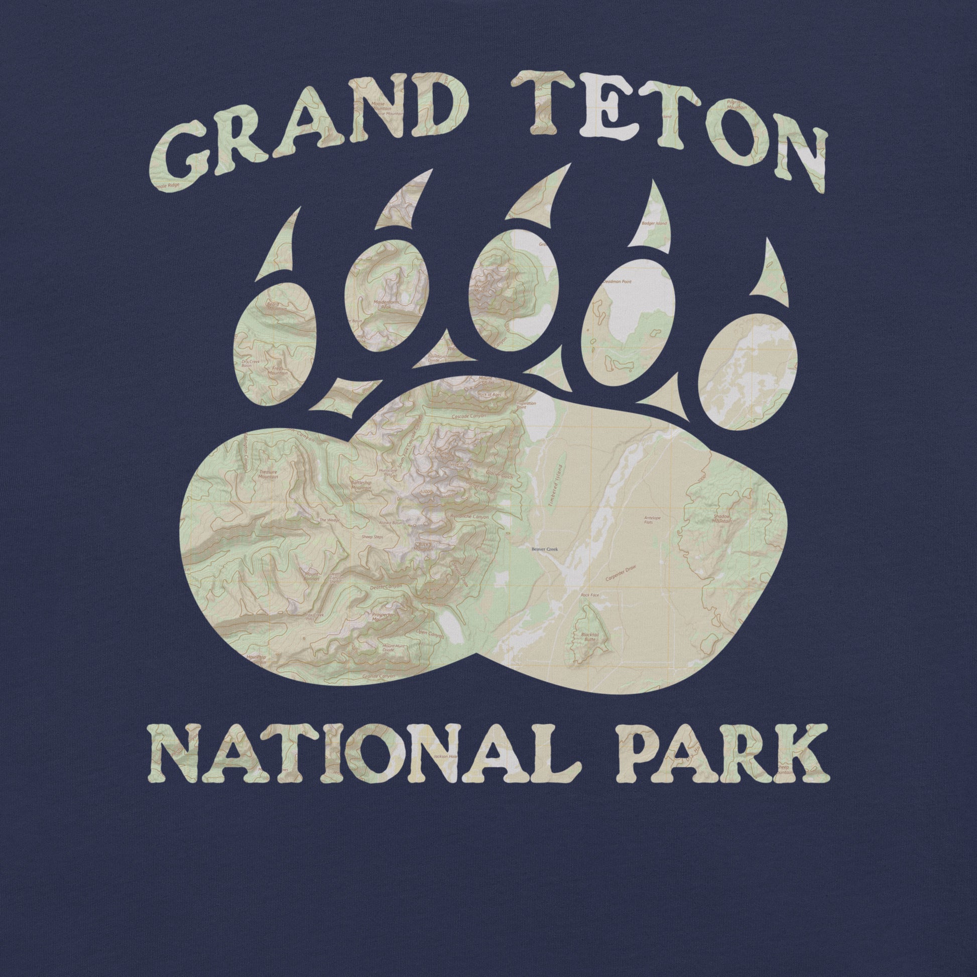 Grand Teton Bear Claw Topo T-shirt Park Service Apparel