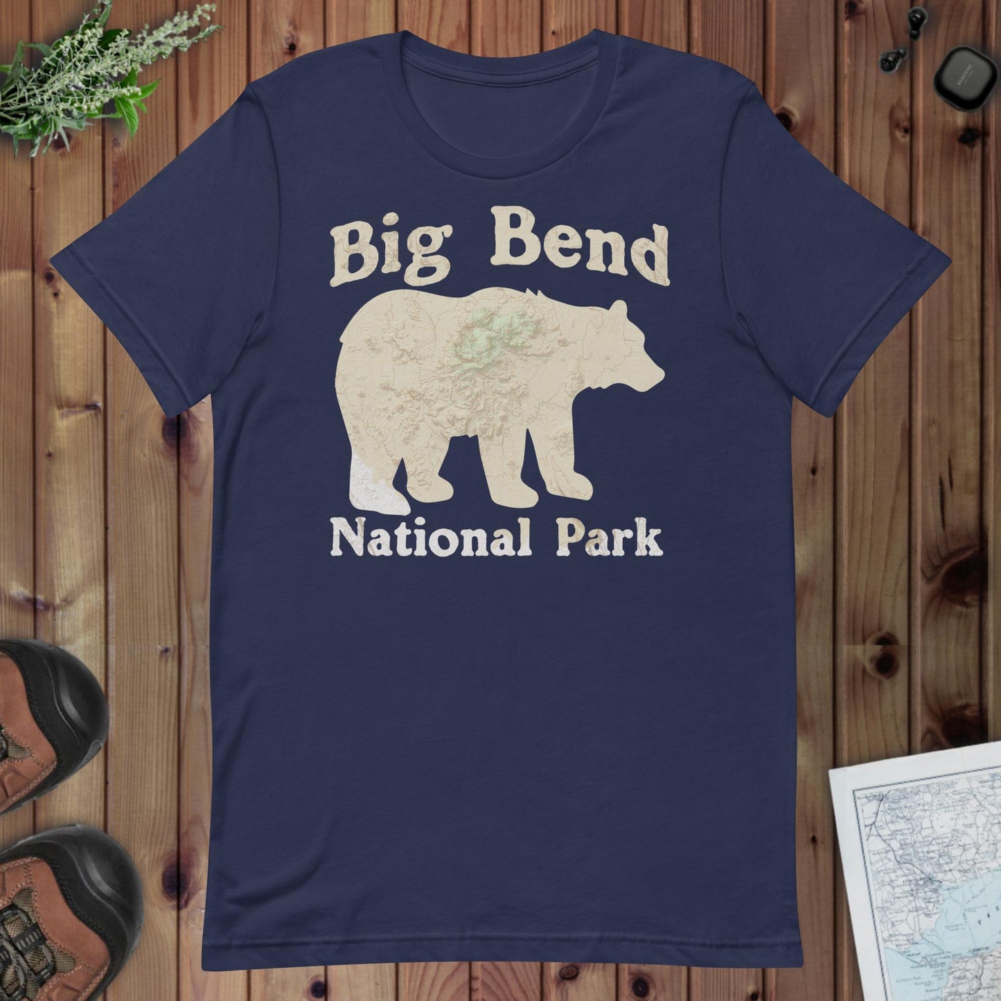 Big Bend Bear Topo Tee T-Shirt Park Service Apparel Navy XS