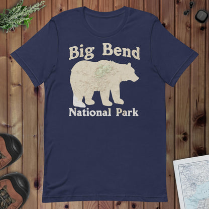 Big Bend Bear Topo Tee T-Shirt Park Service Apparel Navy XS