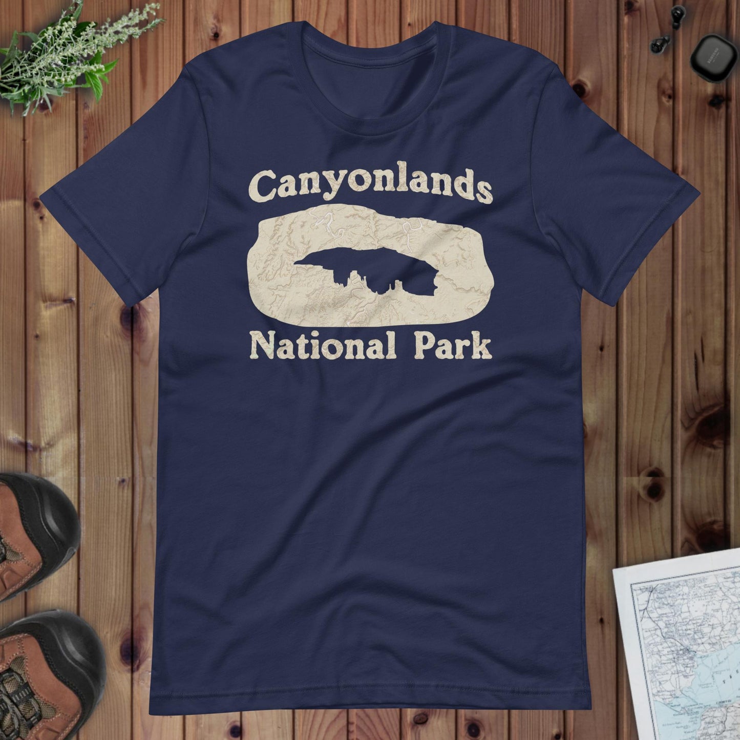 Canyonlands Mesa Arch Topo Tee T-Shirt Park Service Apparel Navy XS