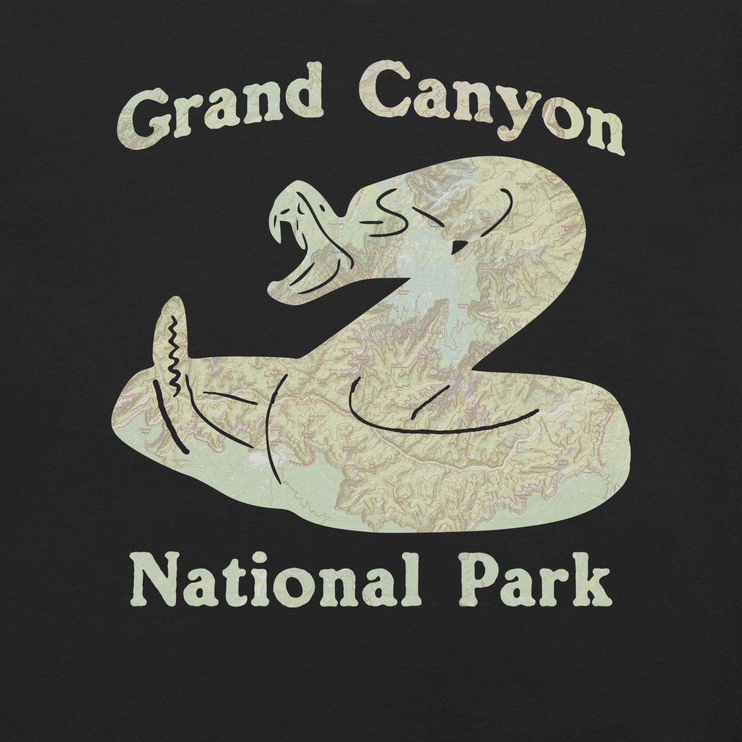 Grand Canyon Rattlesnake Topo T-shirt T-Shirt Park Service Apparel