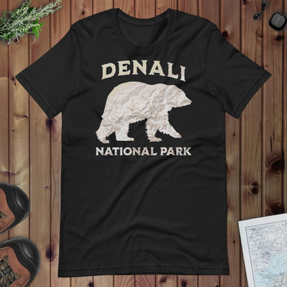 Denali Bear Topo T-shirt T-Shirt Park Service Apparel Vintage Black XS