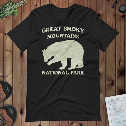 Great Smoky Mountains Bear Topo T-shirt T-Shirt Park Service Apparel Vintage Black XS