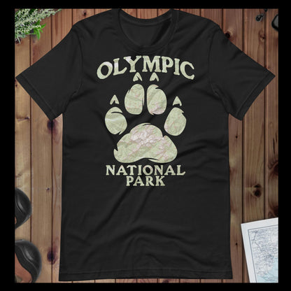 Olympic Bear Paw Topo T-shirt T-Shirt Park Service Apparel Vintage Black XS