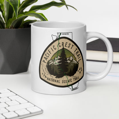 Pacific Crest Trail PCT Map Logo Mug 11oz, 15oz, 20oz Park Service Apparel